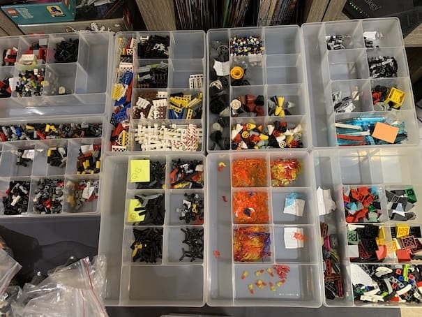 Misc parts in sorting trays