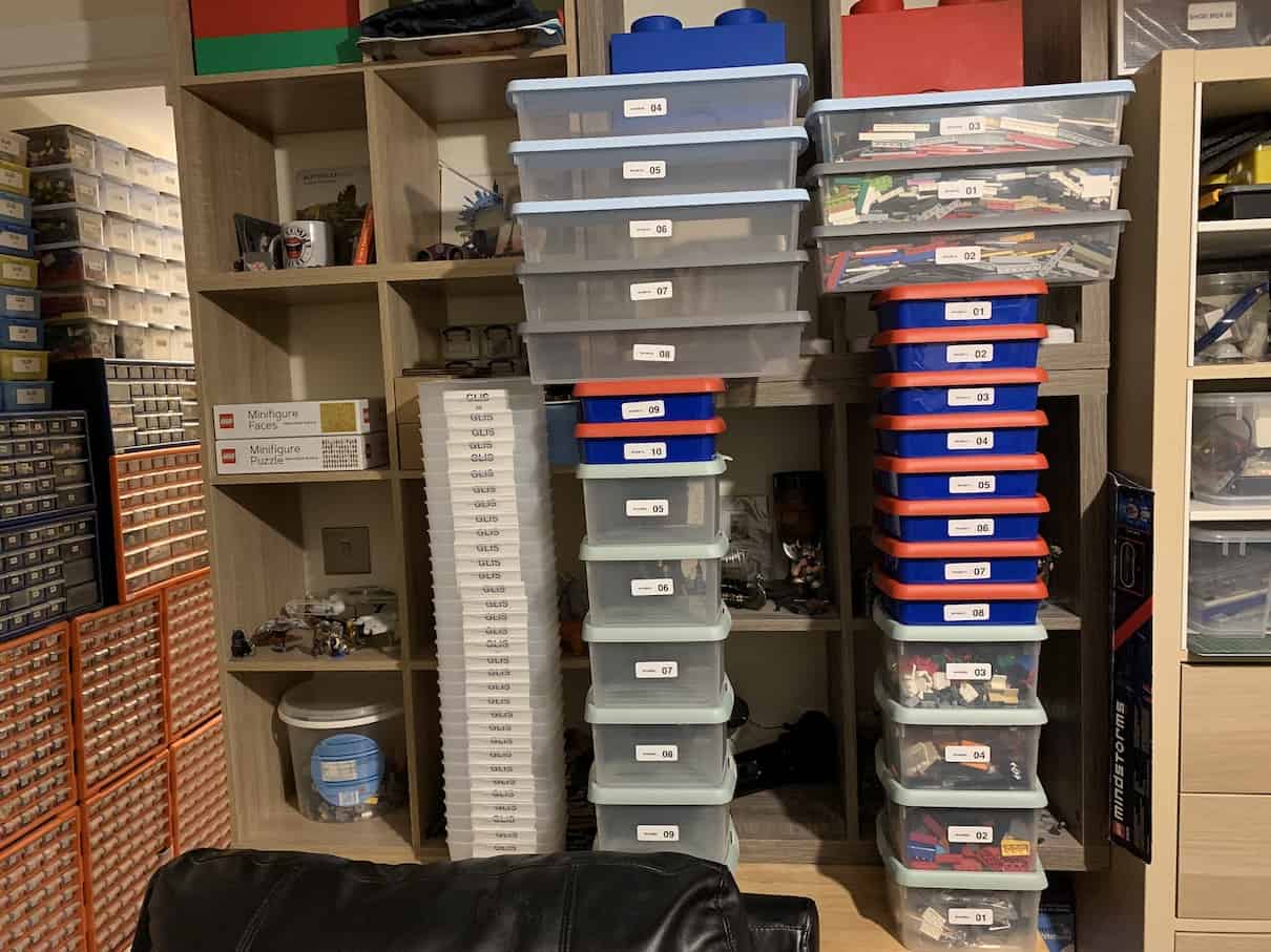 LEGO room full of various boxes